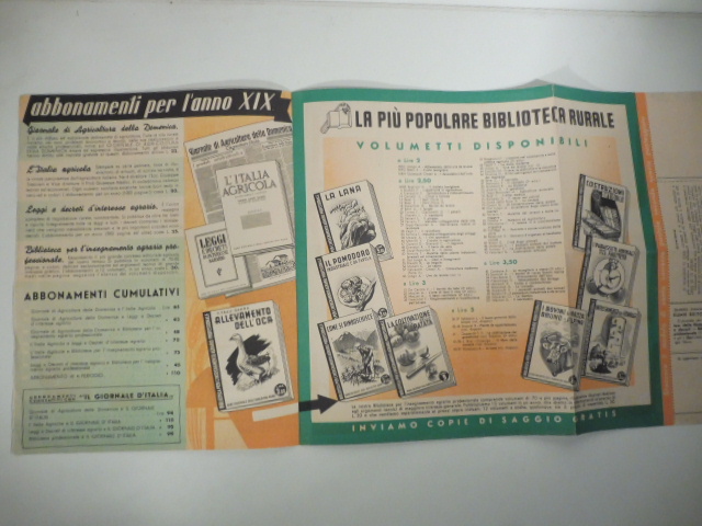 Giornali, riviste, libri di agricoltura. Programma di abbonamento. Ramo editoriale degli agricoltori, Roma
